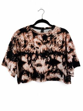 Tie Dye Acid Wash Crop Short Sleeve Women’s